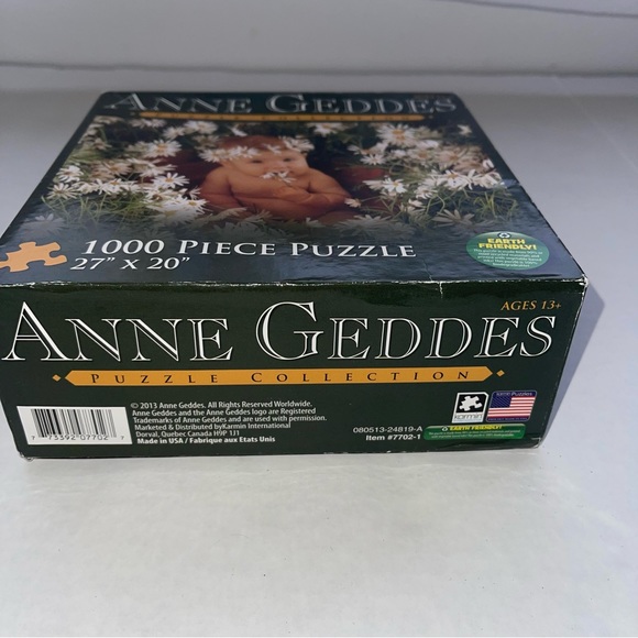 Anne Geddes 1000 Piece Jigsaw Puzzle Daisy Baby NIB 7702-1 2013 27” X 20” - Picture 2 of 2